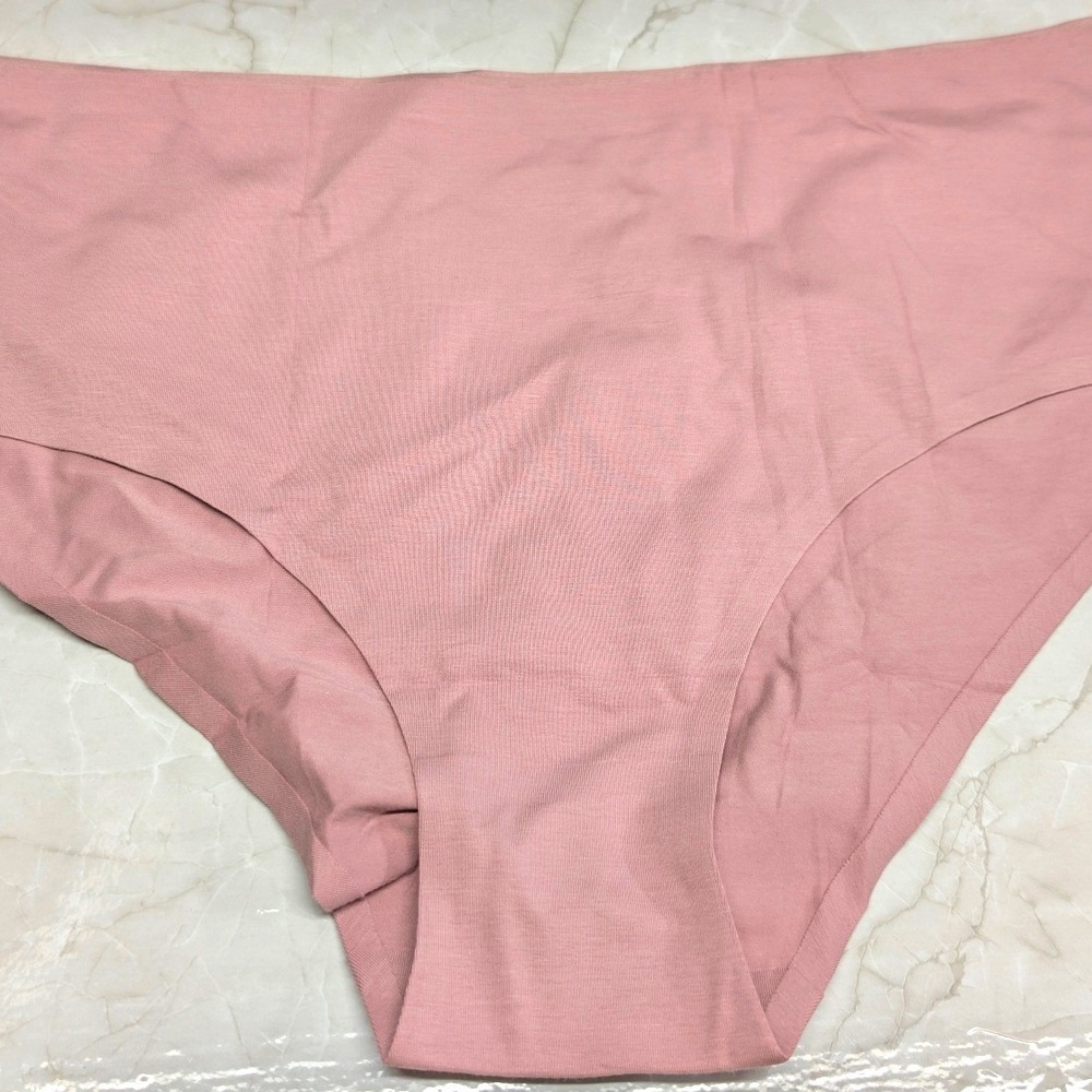New High Rise Panties Brief Stretch PLus‎ Size XL Mauve Pink Seamless Cotton